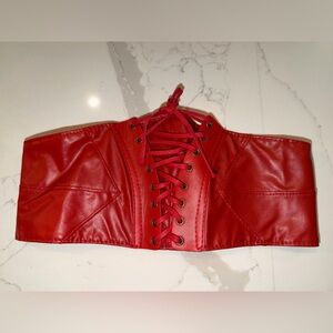 VILA Red Textured Fabric